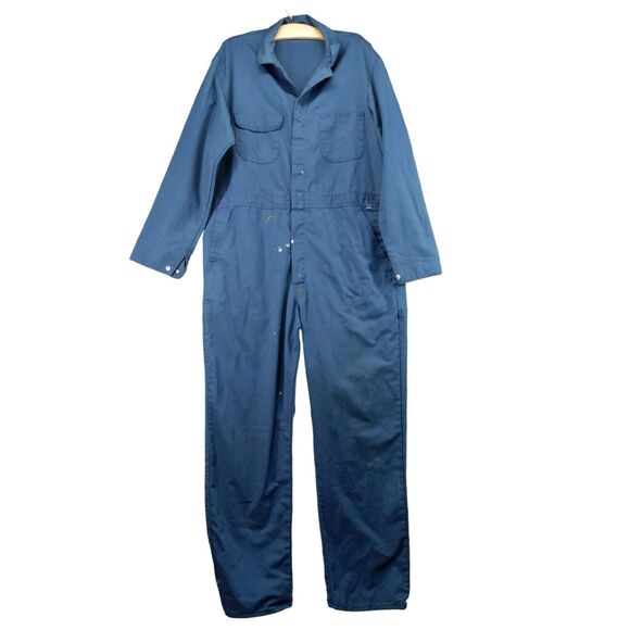 Big Mac Utility Work Uniform Coveralls Size 42x31.5 Blue Long Sleeve Carpenter - Picture 1 of 12